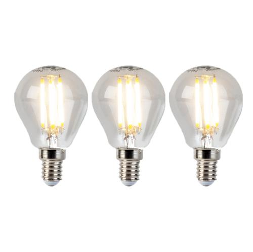 Sada 3x stmívatelných LED žárovek E14 Globe P45 5W 470lm 2700K