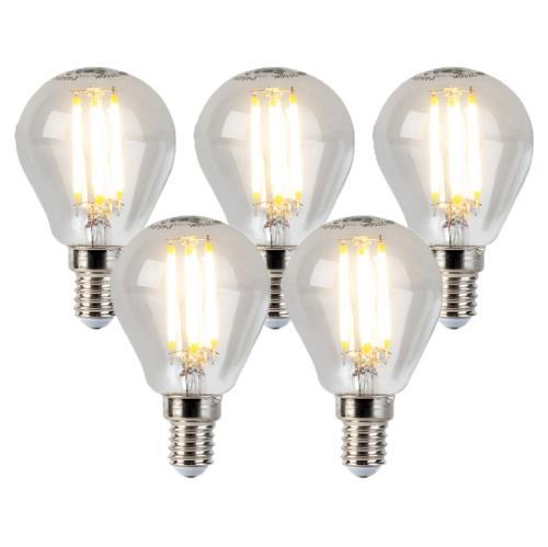 Sada 5 stmívatelných LED žárovky E14 Globe P45 5W 470lm 2700K