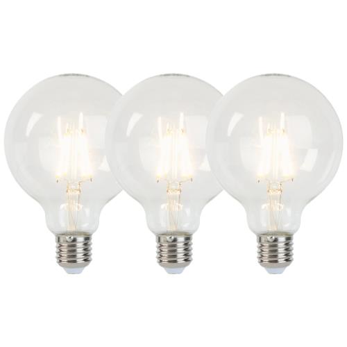 Sada 3stmívatelných LED žárovek E27 G95 5W 470lm 2700K