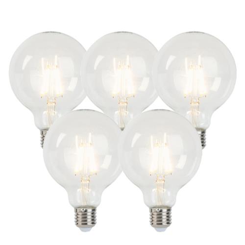 Sada 5 stmívatelných LED žárovek E27 G95 5W 470lm 2700K