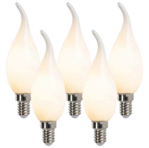 Sada 5 E14 stmívatelných LED filamentových svíček F35 matných 3W