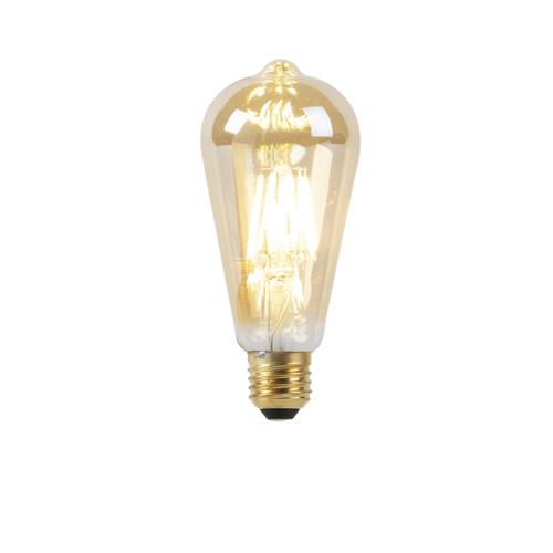 LED žárovka E27 ST64 Dim to Warm zlatá 8W 806lm 2000-2700K