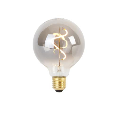 Sada 5 stmívatelných LED spirálových vláknových žárovek E27 G95 kouřové 3W 95lm 1800K