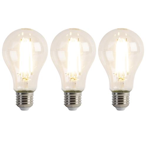 Sada 3 LED žárovek E27 A67 čiré 8W 1055 lm 2700K