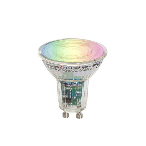 Chytrá LED žárovka GU10 50 čirá RGBW 4,5W 350 lm 2700-6000K