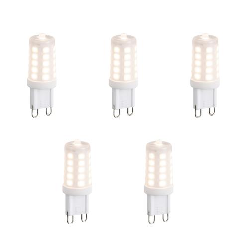 Sada 5 stmívatelných LED žárovek G9 se 3 stupni stmívání, opál, 3W, 250lm, 2700K