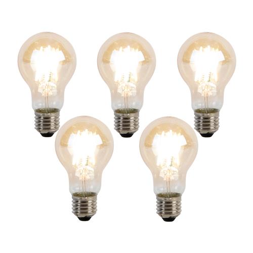 Sada 5 stmívatelných LED žárovek E27 Kelvin A60 Goldline 8W 806lm 2000-2700K