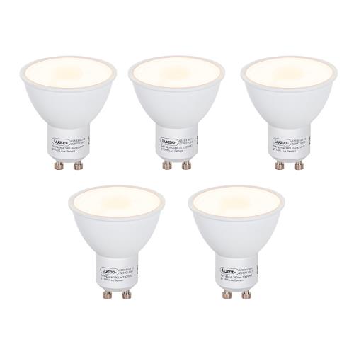 Sada 5 LED žárovek GU10 se snímačem soumraku 5W 380lm 2700K