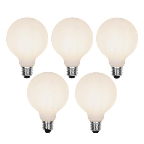 Sada 5 ks E27 3-stupňová stmívatelná LED lampa G95 matné sklo 5W 550 lm 2700K