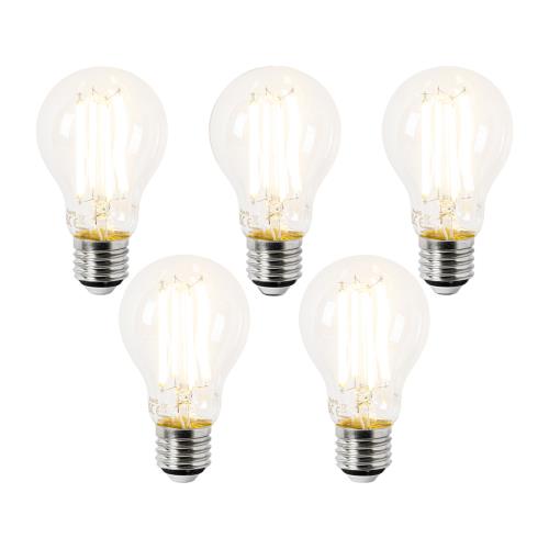 Sada 5 LED žárovek E27 A60 čiré 3,8 W 806 lm 2700 K