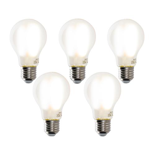 Sada 5 chytrých LED žárovek E27 A60 matné 7W 806lm 1800-4000K