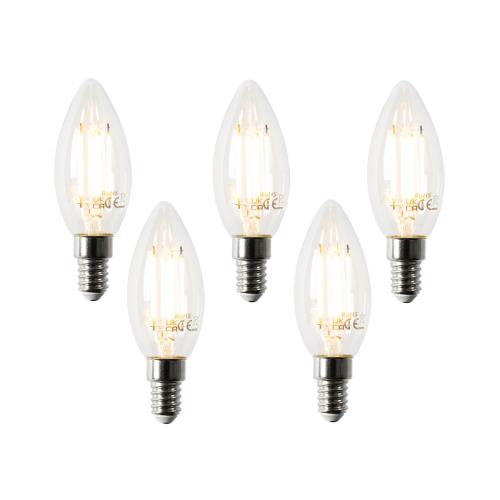 Sada 5 chytrých LED žárovek E14 B35 4,5W 470 lm 2700K