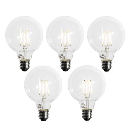 Sada 5 stmívatelných LED žárovek E27 G95 5W 450 lm 3000K