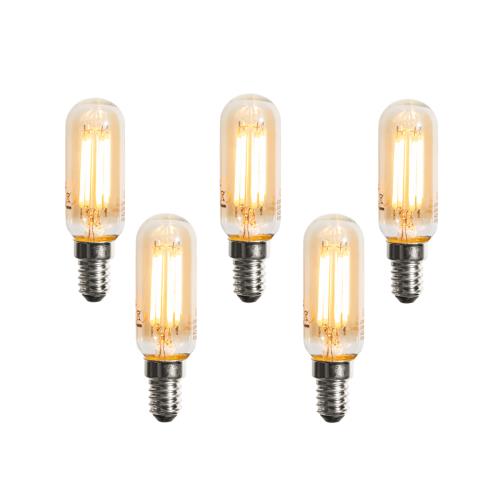 Sada 5 stmívatelných LED žárovek E14 Zlatá T25 4W 300 lm 2200K