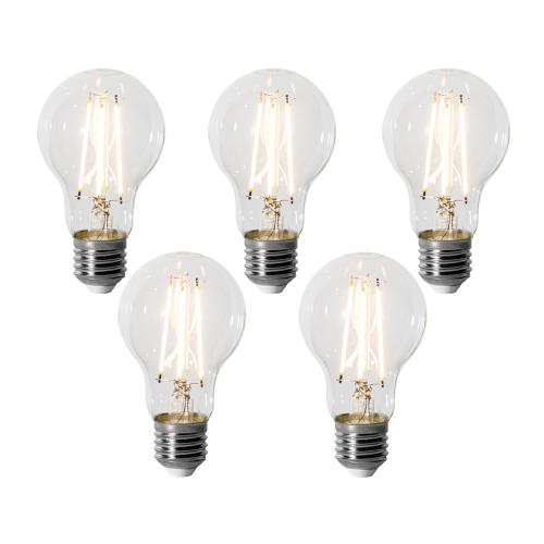 Sada 5 stmívatelných LED žárovek E27 A60 6W 700 lm 2200K