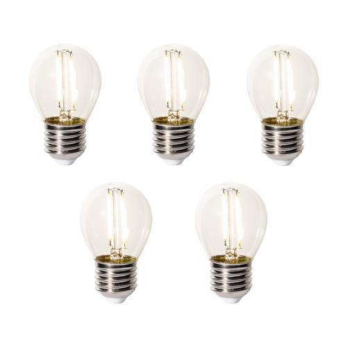 Sada 5 stmívatelných LED žárovek E27 P45 čiré sklo 3W 250 lm 2200K