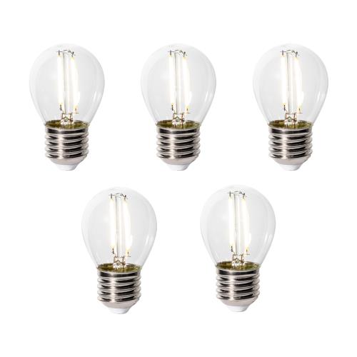 Sada 5 stmívatelných LED žárovek E27 P45 čiré sklo 3W 250 lm 3000K