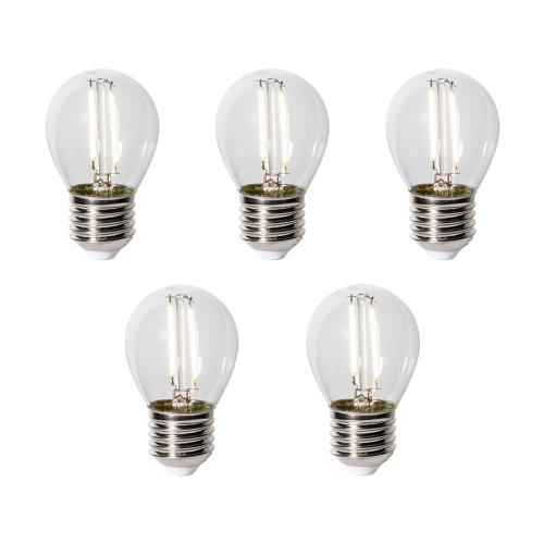 Sada 5 LED žárovek E27 P45 Soumrakový senzor 3W 250 lm 3000K