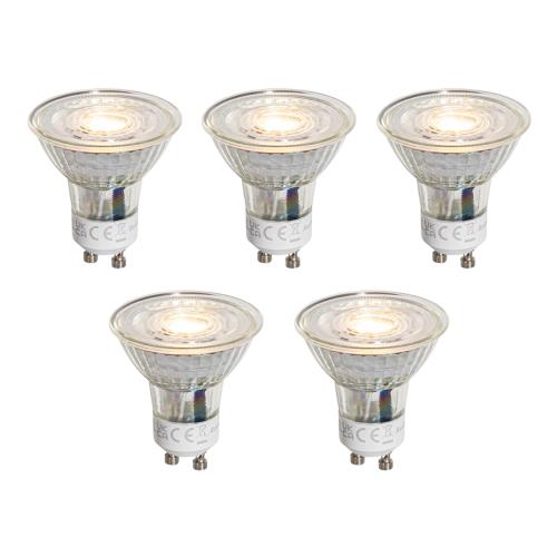 Sada 5 stmívatelných LED žárovek GU10 50 mm čirá 4,9 W 500 lm 2700 K