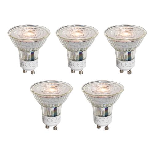 Sada 5 čirých LED žárovek GU10 50 mm 4,5 W 360 lm 2700 K