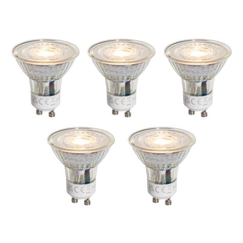 Sada 5 stmívatelných LED žárovek GU10 50 mm čirá 4,5 W 365 lm 2700 K