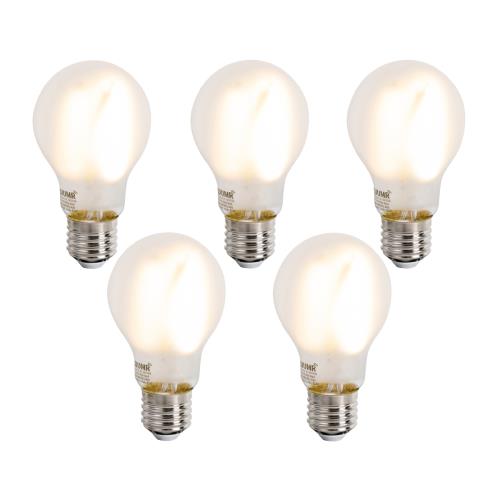 Sada 5 ks Chytré stmívatelné LED žárovky E27 A60 matné 7W 806lm 2700-6500K