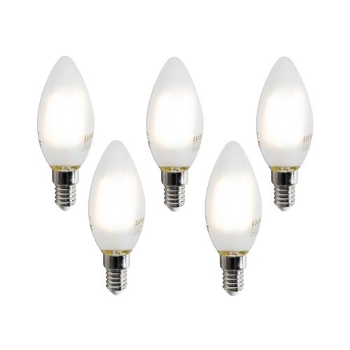 Sada 5 chytrých LED žárovek E14 C35 matných 4,2W 470 lm 2700-6500K