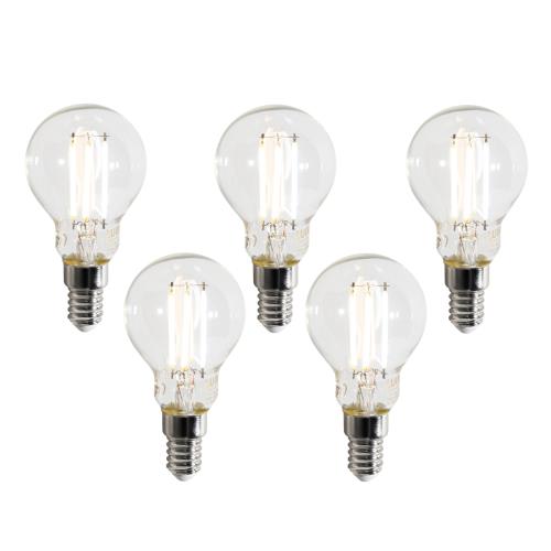 Sada 5 chytrých LED žárovek E14 P45 čiré 4,2W 470 lm 2700-6500K
