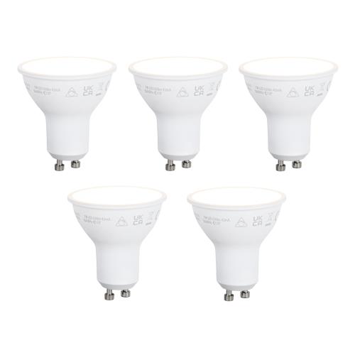 Sada 5 chytrých stmívatelných LED žárovek GU10 50 mm opál 7W 630 lm 2700K