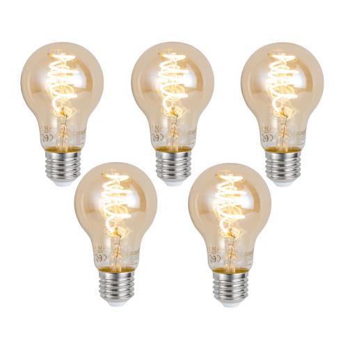 Sada 5 ks Chytrá stmívatelná LED žárovka E27 A60 jantarová 4,9 W 320 lm 2500 K