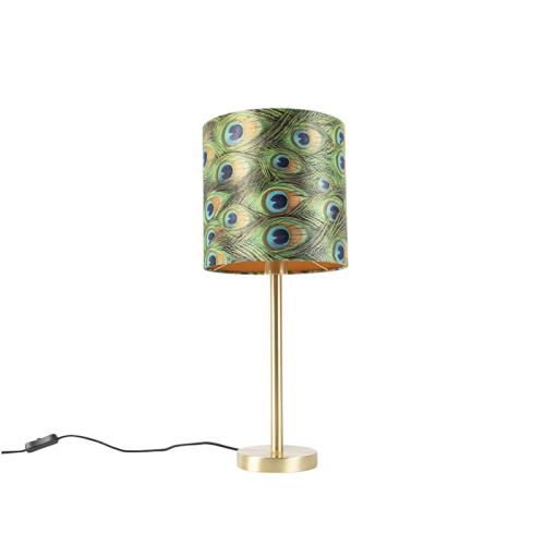 Stolní lampa mosazná speřinovým stínítkem 25 cm - Simplo