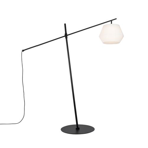 Designová venkovní stojací lampa černá s bílým stínítkem IP44 - Robbert