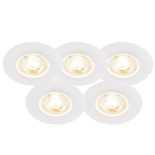 Sada 5 zapuštěných bodových světel bílých 3-stupňový stmívač - Ulo