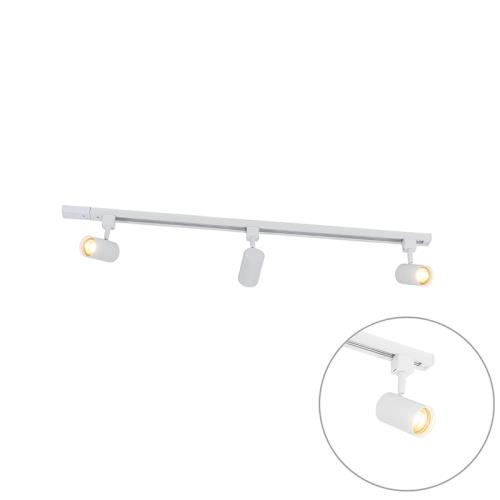 Moderní 1-fázový kolejnicový systém s 3 reflektory bílý - Jeana