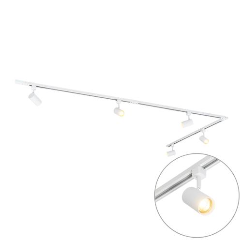 Moderní jednofázový kolejnicový systém bílý s 5 reflektory - Iconic Jeana