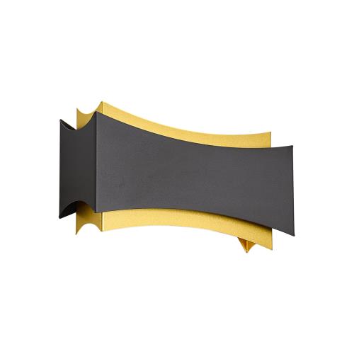 Moderní nástěnné svítidlo černé se zlatem - Plats