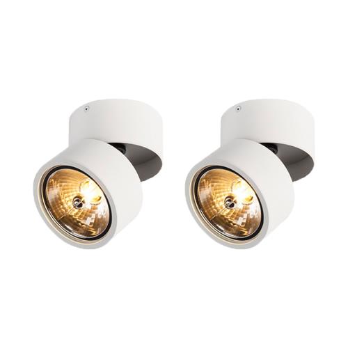 Sada 2 moderních bodových světel bílých kulatých nastavitelných - Go Nine