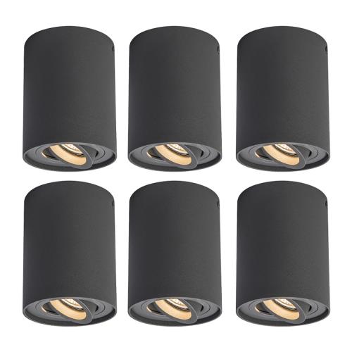 Sada 6 bodových světel tmavě šedá otočná a naklápěcí - Rondoo up