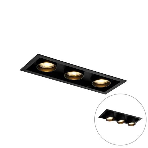 Moderní zapuštěné bodové světlo černé nastavitelné 3-světlo - Roof