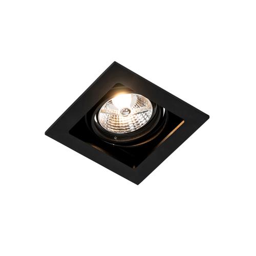 Čtvercové zapuštěné bodové světlo černé otočné - Artemis 70