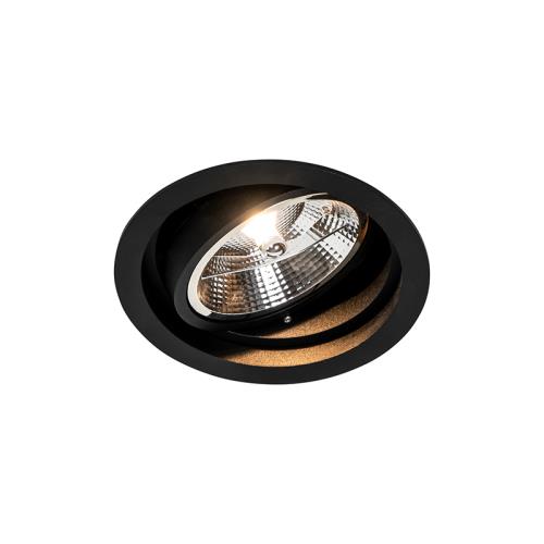 Kulaté zapuštěné bodové světlo černé nastavitelné - Chuck 111