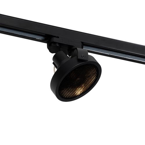 Moderní 3-fázové kolejnicové bodové světlo černé - Master 111 Honey