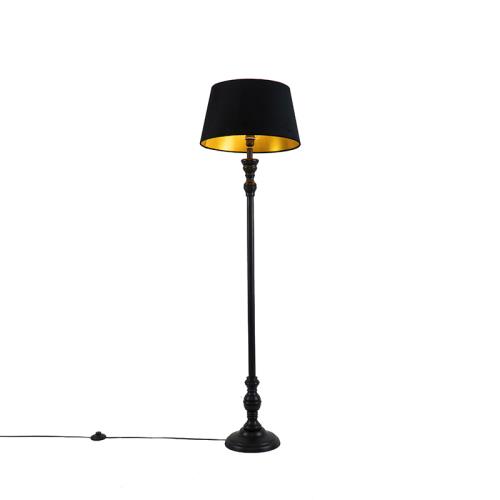 Stojací lampa s45 cm stínítkem černým se zlatým vnitřkem - Classico