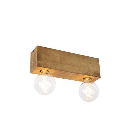 Rustikální stropní bodové světlo vintage dřevo 2-světlo - Bloc