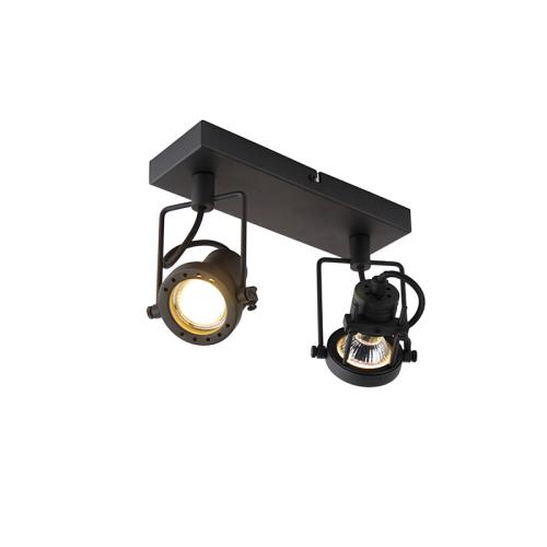 Průmyslové bodové světlo černé 2-světlo - Suplux