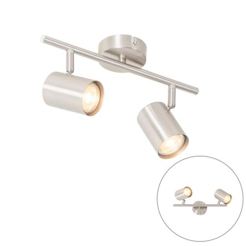 Moderní stropní svítidlo ocelové 2-světlo nastavitelné - Jeana