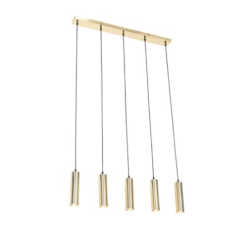 Moderní závěsné svítidlo mosazné 5-světlo - Jeana