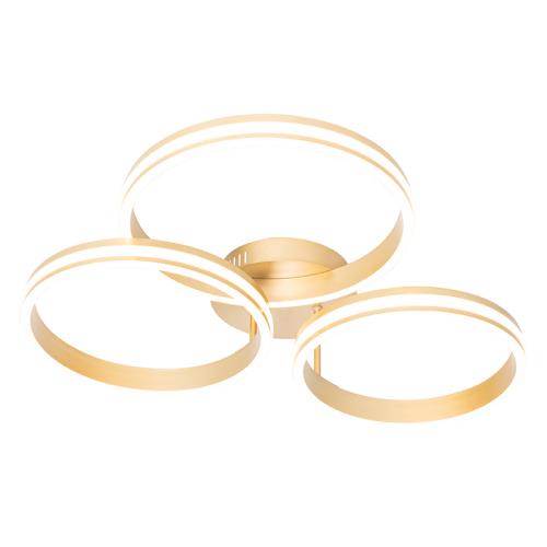 Stropní svítidlo mosazné vč. LED 3-stupňový stmívač 3-světlo - Navara