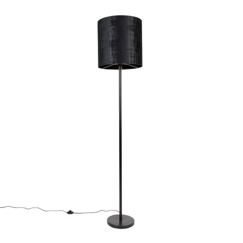 Moderní stojací lampa s černým stínítkem 40 cm - Simplo