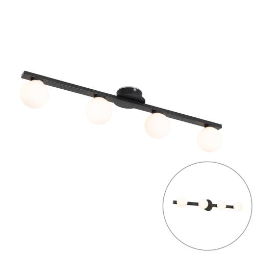 Moderní stropní svítidlo černé IP44 4-světlo - Cederic